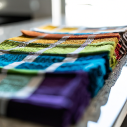 towel color coding in kitchen