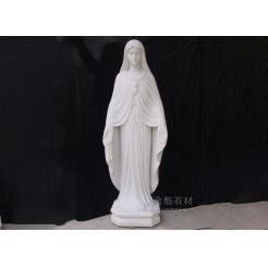 Statue of the Virgin Mary Life Size White Sculpture Marble